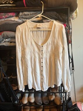 Knox Rose Ivory Textured Top